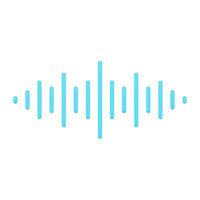 Blue music wave 3d icon. Equalizer for voice and audio frequencies vector