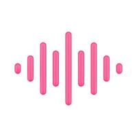 Red wave equalizer 3d icon. Amplitude for voice and audio frequencies vector