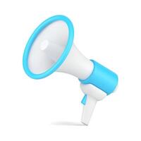 Megaphone 3d icon. Loudspeaker for emergency announcements and promotions vector