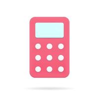 Red remote control 3d icon. Volumetric device for wireless communication with gadgets vector