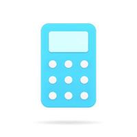 Blue remote control 3d icon. Digital device for wireless communication with gadgets vector