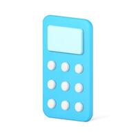 Electronic remote control 3d icon. Blue digital device for communication with gadgets vector