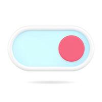 Switch button 3d icon. Red knob for switching and adjusting electronic device vector
