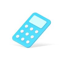 Falling control panel 3d icon. Blue controller for communication with digital gadgets vector