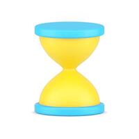 Realistic hourglass icon. Volumetric retro timer with sandy countdown vector