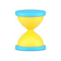 Realistic hourglass icon. Volumetric retro timer with sandy countdown vector