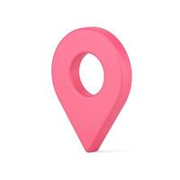 Red map pointer 3d icon. Web navigation symbol with position location vector