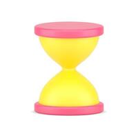 reloj de arena 3d icono. amarillo retro Temporizador con arenoso cuenta regresiva vector