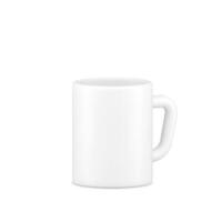 White coffee cup 3d icon. Volumetric cup for hot tea vector