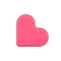 romántico corazón símbolo 3d icono. emoción firmar de amor y felicidad vector