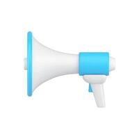 Volumetric megaphone 3d icon. Gadget for emergency announcements and promotions vector