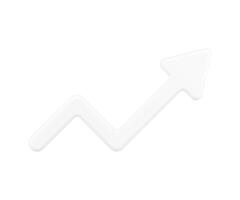 White growth graph 3d icon illustration vector