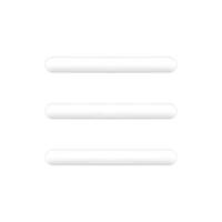 White hamburger menu 3d icon for website ui vector