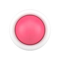 Red button 3d icon. Glossy round switch for settings vector
