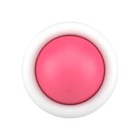 Red button 3d icon. Glossy round switch for settings vector