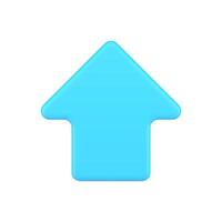 Minimalistic arrow indicator 3d icon. Blue cursor for website vector