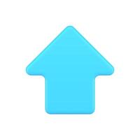 Minimalistic arrow indicator 3d icon. Blue cursor for website vector