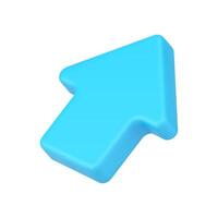 Blue web cursor arrow 3d icon. Pointer of desired online resource vector