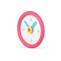 Minimalistic round clock side view 3d icon vector