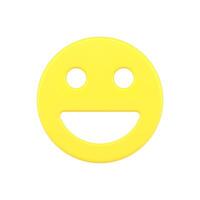 Cheerful emoji 3d icon. Symbol for chatting and expressing joy vector