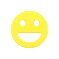 Cheerful emoji 3d icon. Symbol for chatting and expressing joy vector