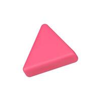 Tilted pink play button 3d icon. Multimedia sign for playing audio and files vector
