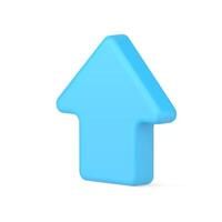 Web arrow indicator 3d icon. Volumetric blue cursor for website vector