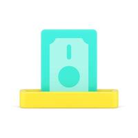 Cash withdrawal at ATM 3d icon illustration vector