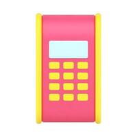 Payment terminal in store 3d icon illustration vector