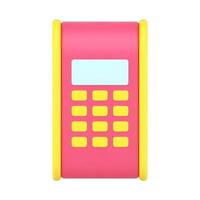 Payment terminal in store 3d icon illustration vector