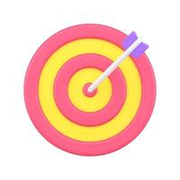 Target dart with arrow 3d icon illustration vector