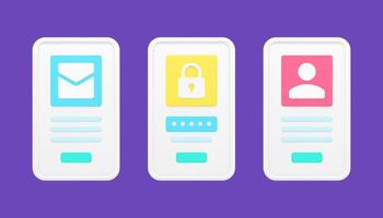 Mobile applications for protecting user data 3d icon vector