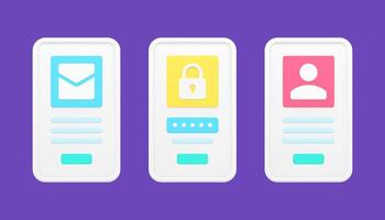 Mobile applications for protecting user data 3d icon vector
