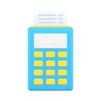 Portable device for printing receipts 3d icon illustration vector