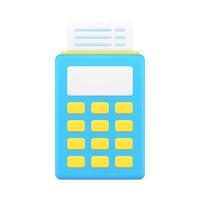 Portable device for printing receipts 3d icon illustration vector