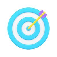 Target dart with arrow 3d icon illustration vector