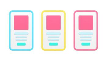 Mobile websites templates 3d icon illustration vector