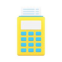Digital terminal for issuing checks 3d icon illustration vector