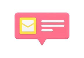 New message receiving quick tips with badge with envelope and text 3d icon illustration vector