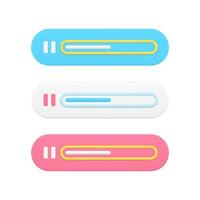 Digital multimedia playback strip 3d icon Target dart with arrow 3d icon illustration vector