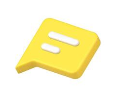 amarillo isométrica sencillo logo nuevo social redes mensaje, SMS, entrante correo electrónico 3d icono vector