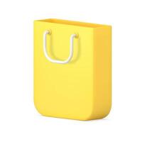 Yellow shopping bag package 3d icon illustration vector