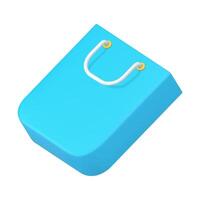 Blue shopping bag 3d icon illustration vector