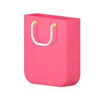 Pink shopping bag 3d icon illustration vector