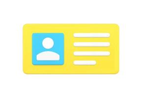 3d rectangle badge new message with avatar and text chat box application icon illustration vector