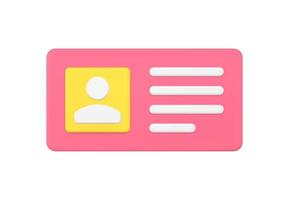 Simple rectangle red new message notification alert with avatar 3d icon illustration vector