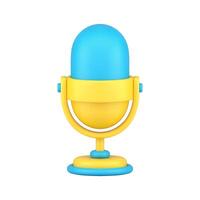 Retro audio microphone 3d icon illustration vector