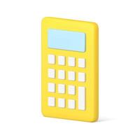 Yellow electronic counting machine device with display and white buttons 3d icon isometric vector