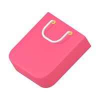 Pink shopping bag 3d icon illustration vector