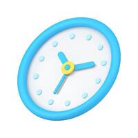 azul circulo pared reloj 3d icono ilustración vector